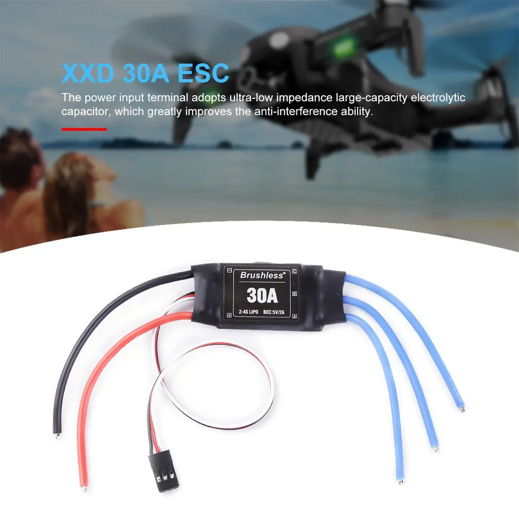 

Регулятор скорости бесколлекторного двигателя XXD 30A 2-4S ESC RC BEC ESC 450 V2, для вертолета, лодки FPV F450, аксессуар для мини-дрона