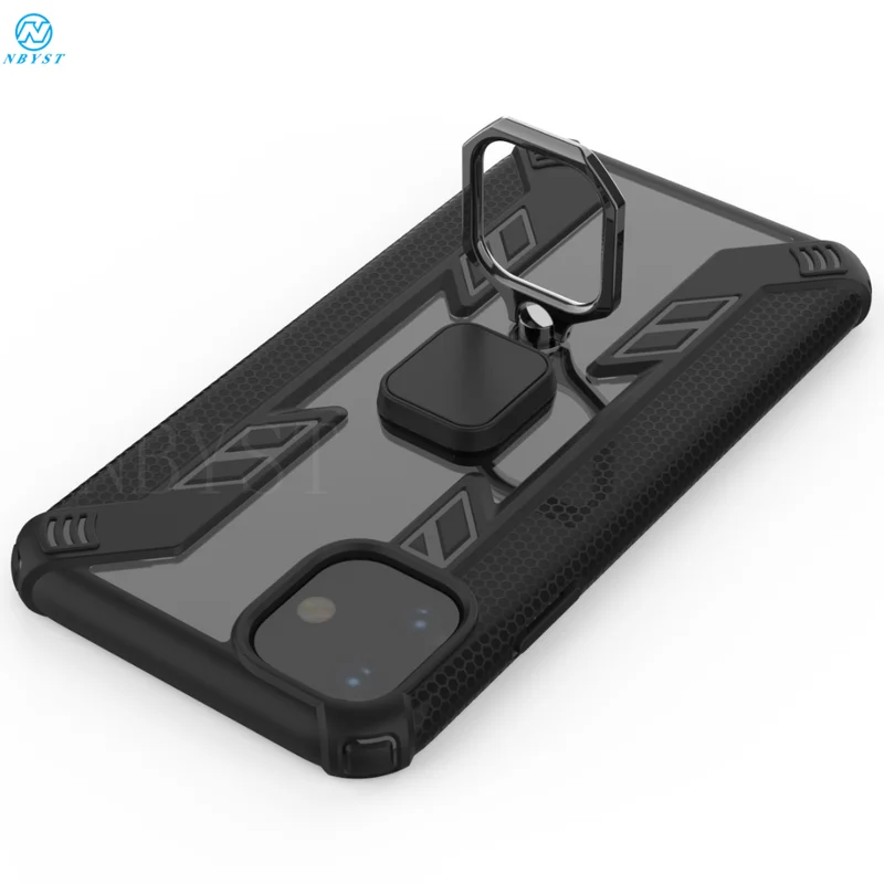 For iPhone 12 Mini Pro Max Case Armor PC Cover Finger Ring Holder 11 pro Shockproof Bumper TPUShell | Мобильные телефоны и