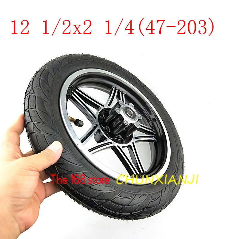 Новейшие 12-дюймовые колеса 12 1/2X2 1/4 47-203 камера шины с дисковым тормозом обода с калибровыми отверстиями подходит для многих газовых электрических скутеров и электронных велосипедов