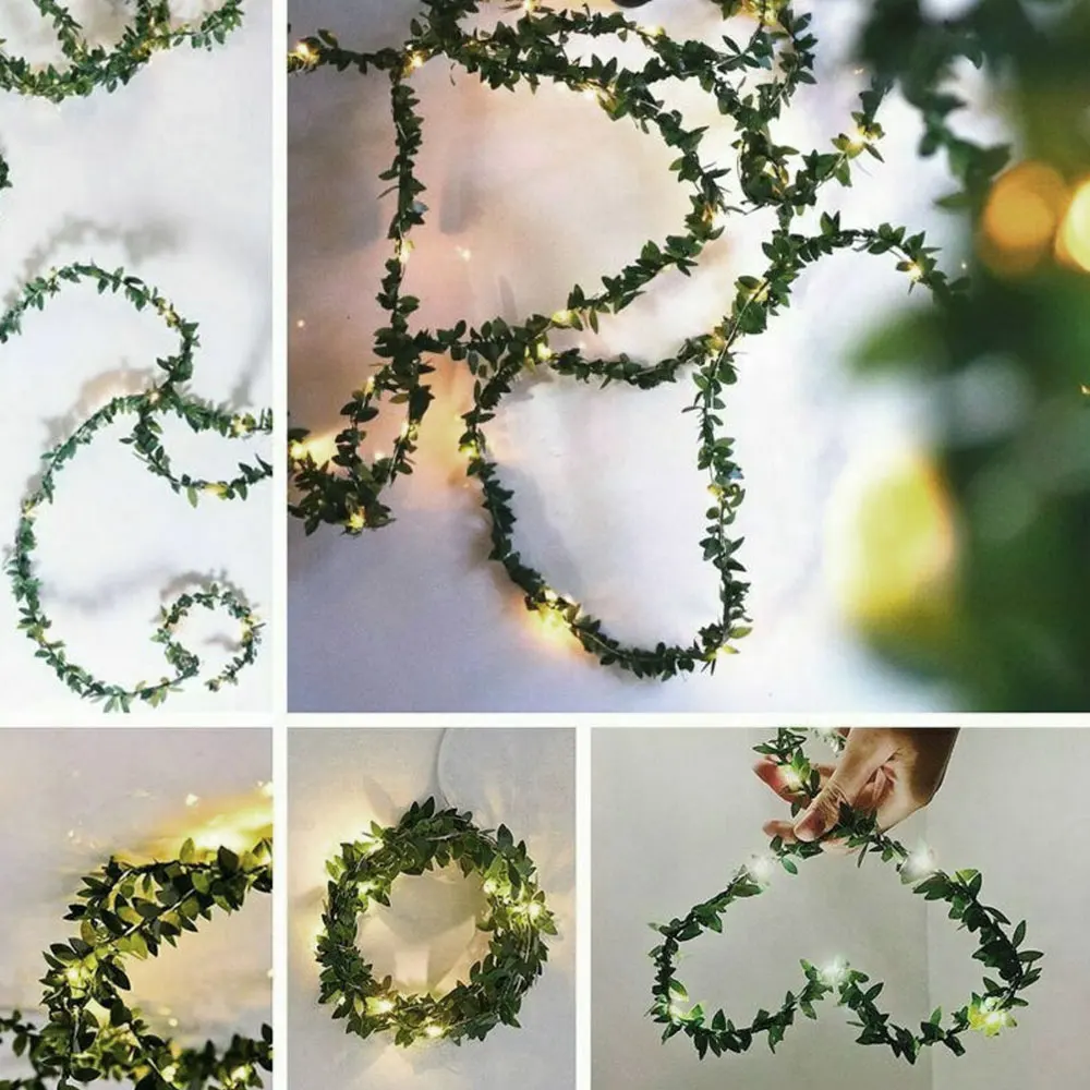 2 м/5 м/10 м теплый белый крошечные листья гирлянда Сказочный светильник LED медный