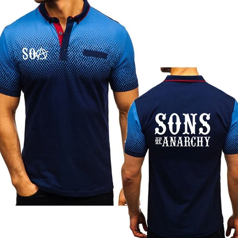 

Рубашка-поло мужская с коротким рукавом и круглым вырезом, х/б