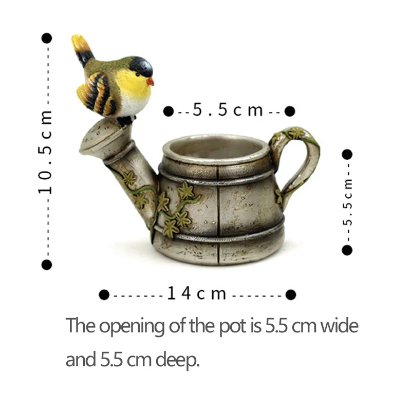 

Fleshy Bird Meaty Planter Ldyllic Decoration Microlandschaft Creative Cartoon Small Potted Plants Resin Decorative Ornaments.