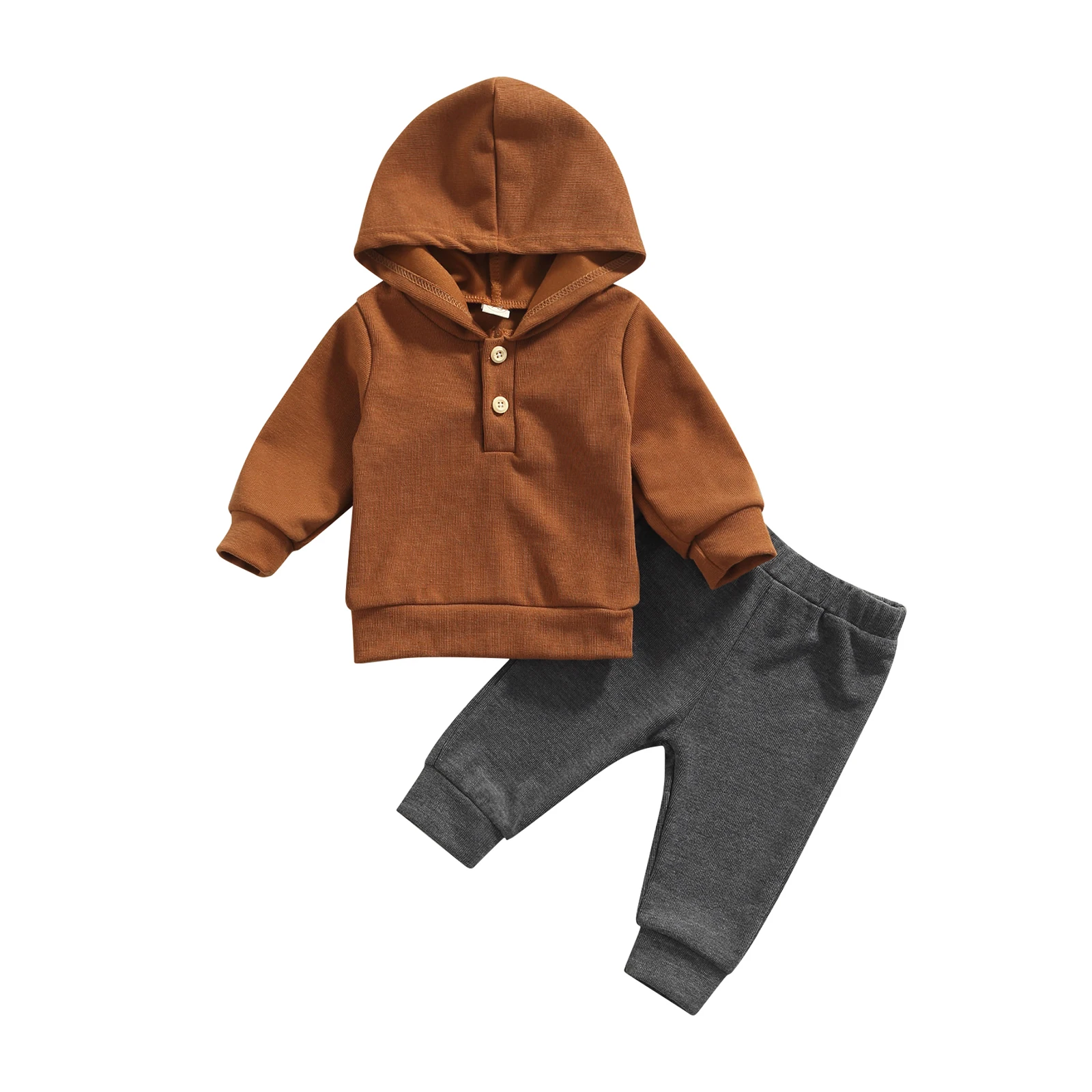 

Однотонный свитшот с капюшоном для маленьких мальчиков 0-3 лет, 2 шт., однотонный, для малышей, свитшот с длинным рукавом и капюшоном + брюки