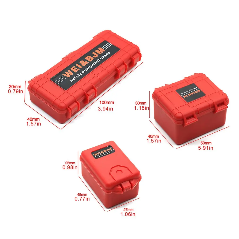 

3pcs/set Mini Portable Toolbox Storage Plastic Box Accessories Remote Control Car Universal Decoration Tool