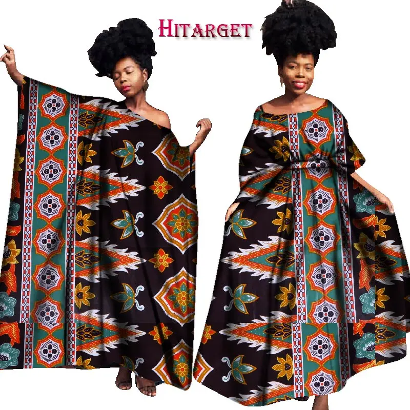 Винтажные африканские платья для женщин Bazin Riche Kanga одежда большой халат Vestidos Dashiki Африканские Восковые платья с принтом Одежда WY1701 - Цвет: 6