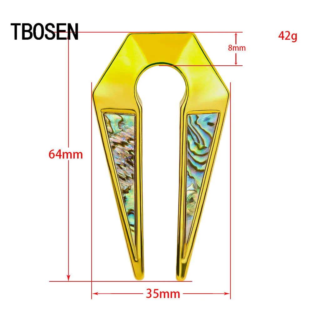 

New piercing hot selling gold shell ear clip stainless steel ear piercing gauges expander plugs body jewelry pair selling 8MM