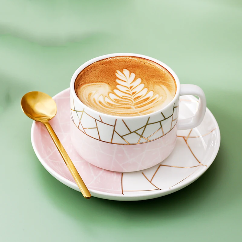 

250ml Creative Coffee Cup Saucer Ceramic Porcelain Mug Home Water Cups Drinkware Afternoon Tea Mugs Teaware As Birthday Gift