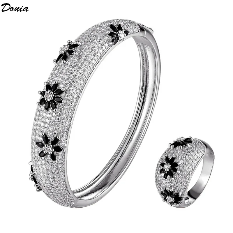 

Donia jewelry Fashion European and American micro-inlaid AAA zircon horse eye plum bracelet fashion women's jewelry ring