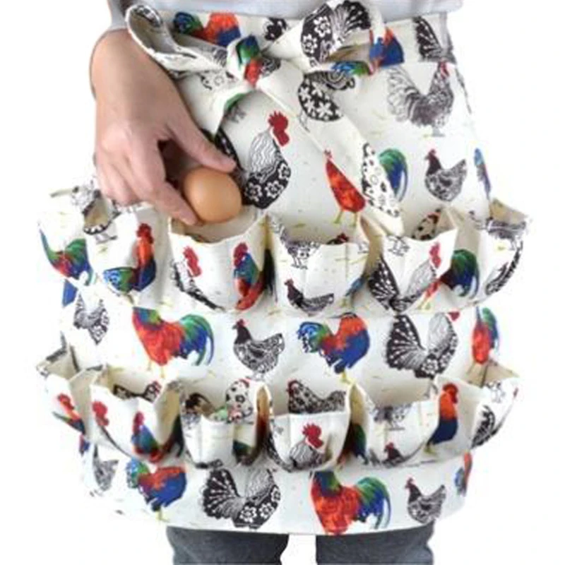 

Eggs Collecting Apron With Several Pockets for Chickens Duck Gooses Eggs Housewives Farmhouse Kitchen Home Workwear OCT9
