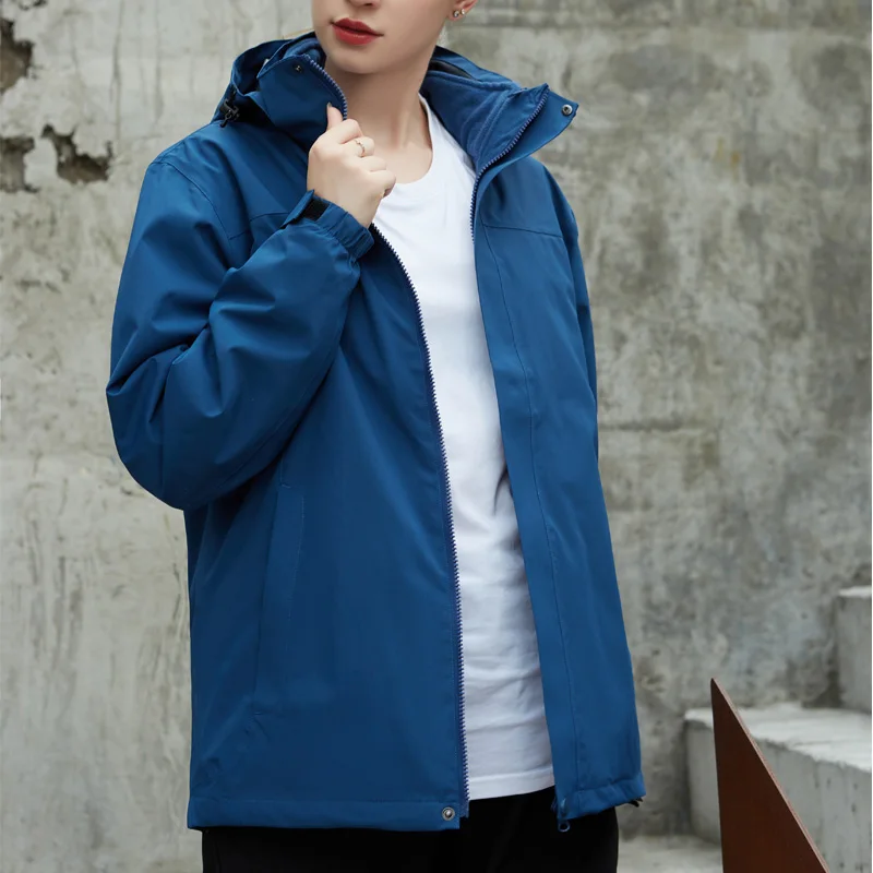 Мужская куртка 3 в 1 для кемпинга и походов осенняя Черная спортивная улицы