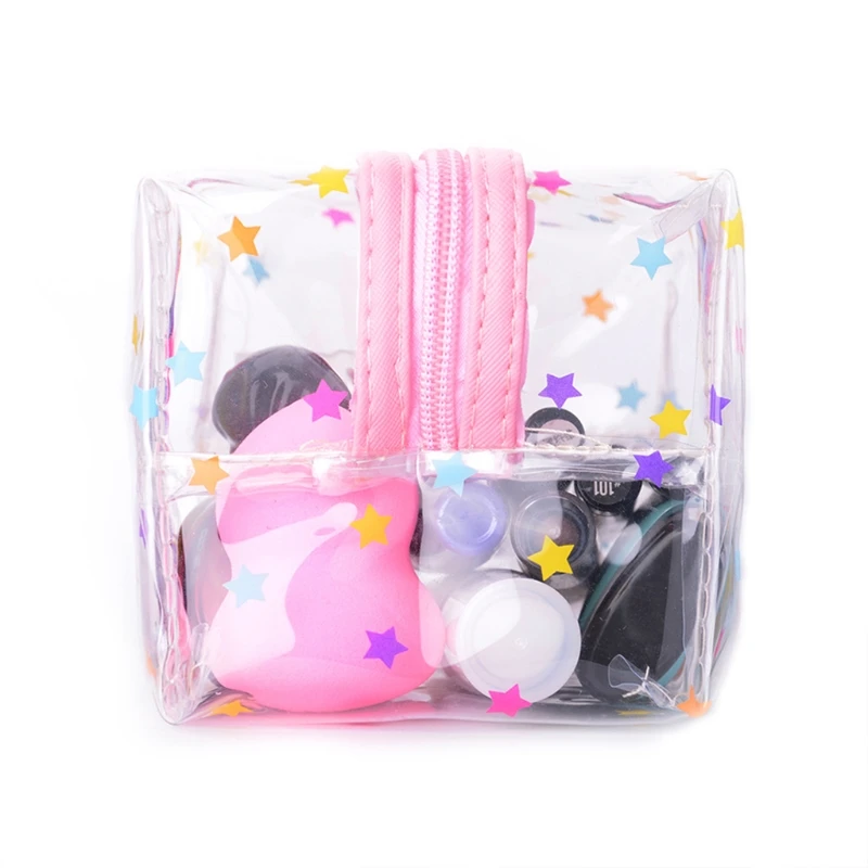 

Cute Clear Transparent Plastic PVC Travel Makeup Cosmetic Toiletry Zip Bag Pouch