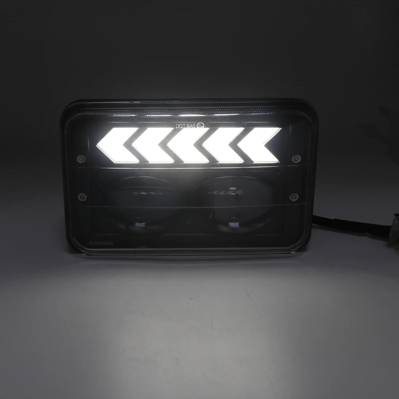 Черные светодиодсветодиодный лампы 4X6 для фар белые DRL янтарный сигнал поворота