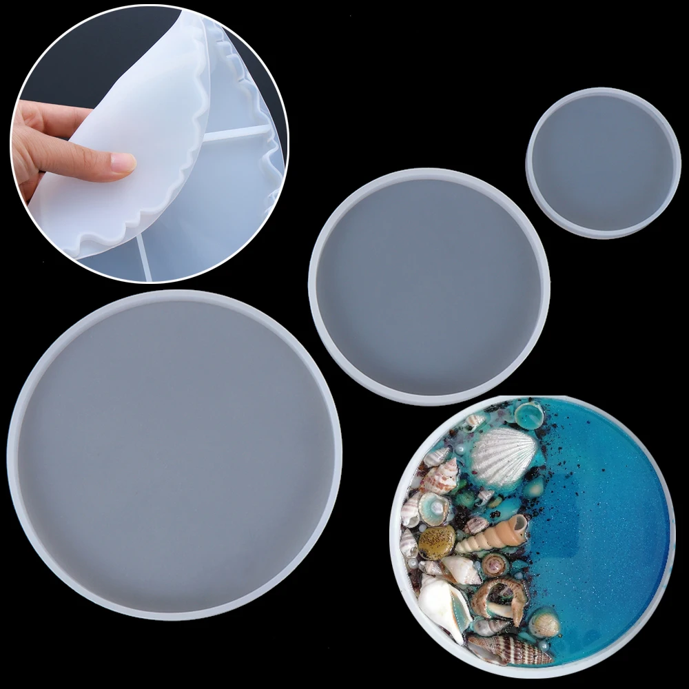 Прозрачные жидкие искусства круглые силиконовые подставки Смола литые формы