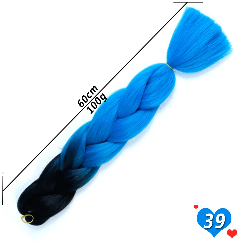 JINKAILI парик Монохромный Цвет Экспрессия Jumbo вязание крючком косы 2" 100 г синтетические африканские поддельные волосы термостойкие крючком косы - Цвет: P4/613