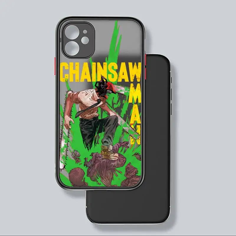

Japan anime Chainsaw Man Phone Case matte transparent For iphone 7 8 11 12 plus mini x xs xr pro max cover