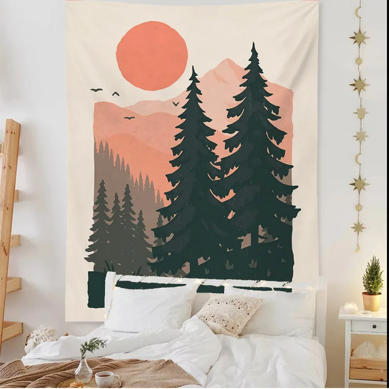 Скандинавский декор солнечный лес гобелен 2020 цветочное растение эстетическое