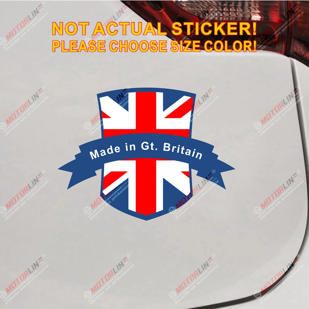 Сделано в Gt. UK автомобильная наклейка виниловый Британский Забавный