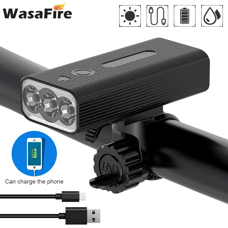 

1200LM Bicycle Front Light 6400mAh Power Bank USB Rechargeable MTB Light 3xT6/L2 LED Bike Flashlight Cycling Headlight Lantern