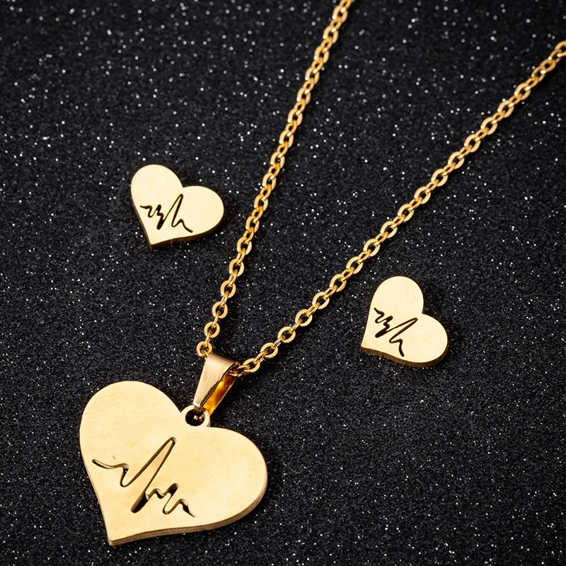 Ожерелье с золотым нагревом женская подвеска в виде пульса для пары Женские