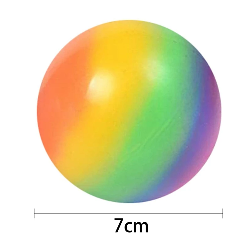 

Rainbow Vent Ball Fidget Decompression Toy Children Relieve Stress Sensory Educational Squeeze Fidget Toy Throwing Ball