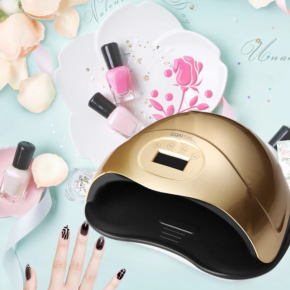 УФ-светодиодная лампа для сушки ногтей SUN5 Plus 48 Вт датчик маникюра Солнцезащитный