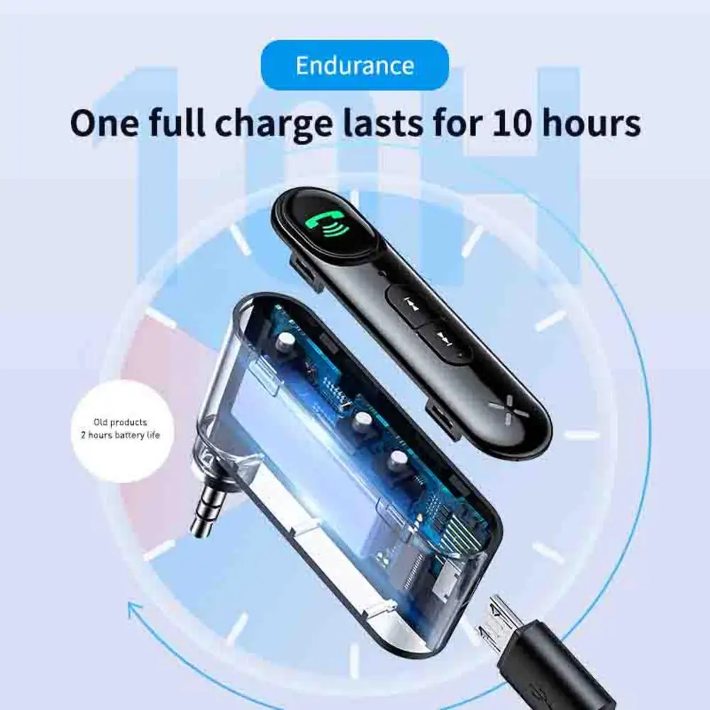 Автомобильный bluetooth ресивер 5 0 беспроводной 3 мм Aux Jack стереоадаптер музыкальные