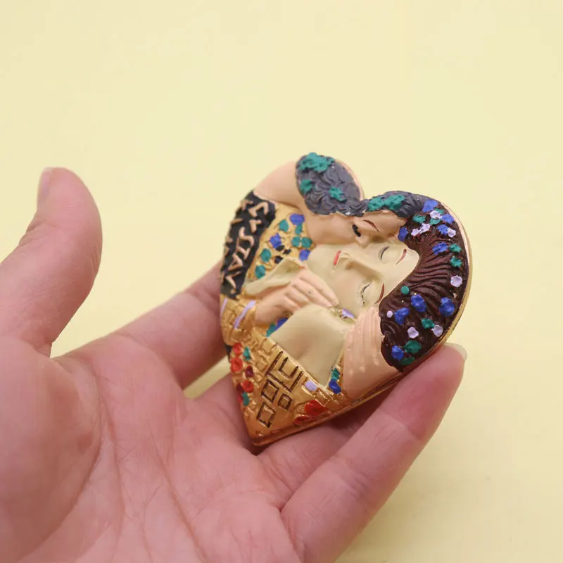 Магнит на холодильник сердце знаменитый в Европе поцелуй резия стерео украшение