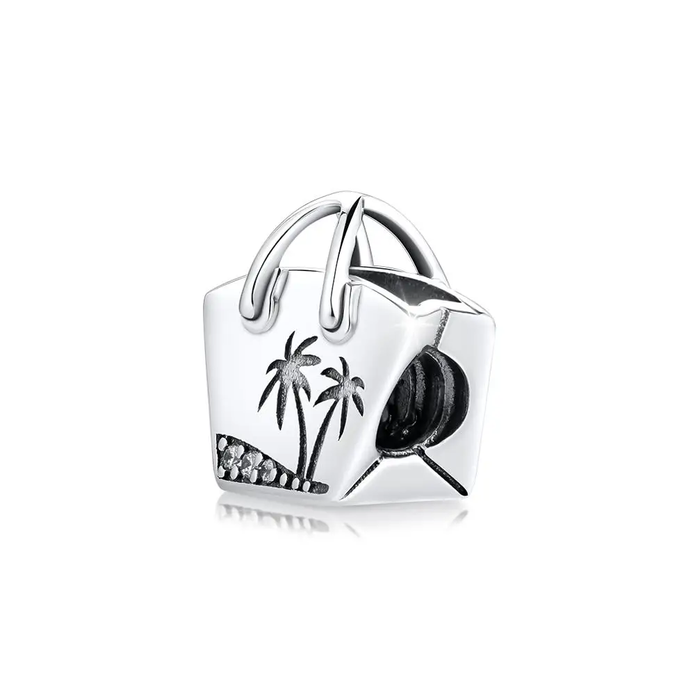 

Silver Charm Fits Pandora Bracelet Charms CKK Coconut Tree Handbag Charms 925 Sterling Silver Bead DIY Jewelry Making Necklace