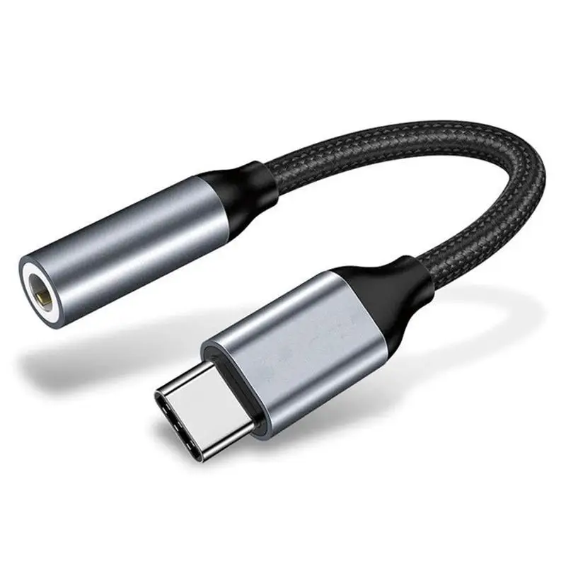 Нейлоновый Usb адаптер Typec для 3 5 наушников Aux аудио кабель Type-c до мм разъем