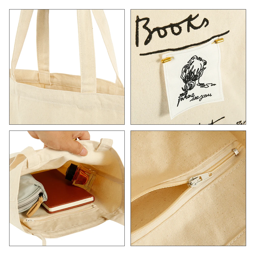 2019 Новая модная женская сумка для покупок Женская Холщовая Сумка с буквенным