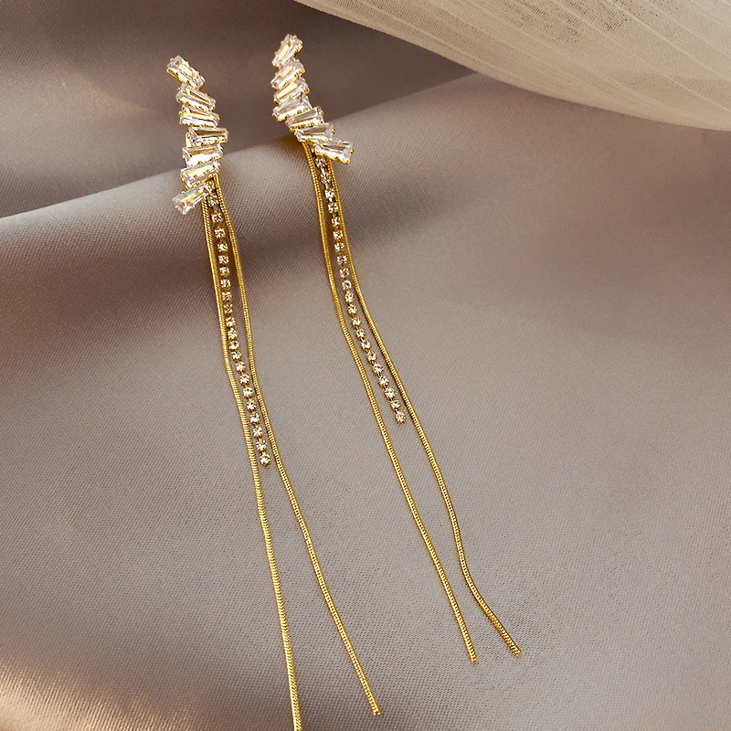 

Tassel earrings long earrings temperament earrings new 2020 Long Tassel exquisite elegant Trend metal Fashion Stud Earrings