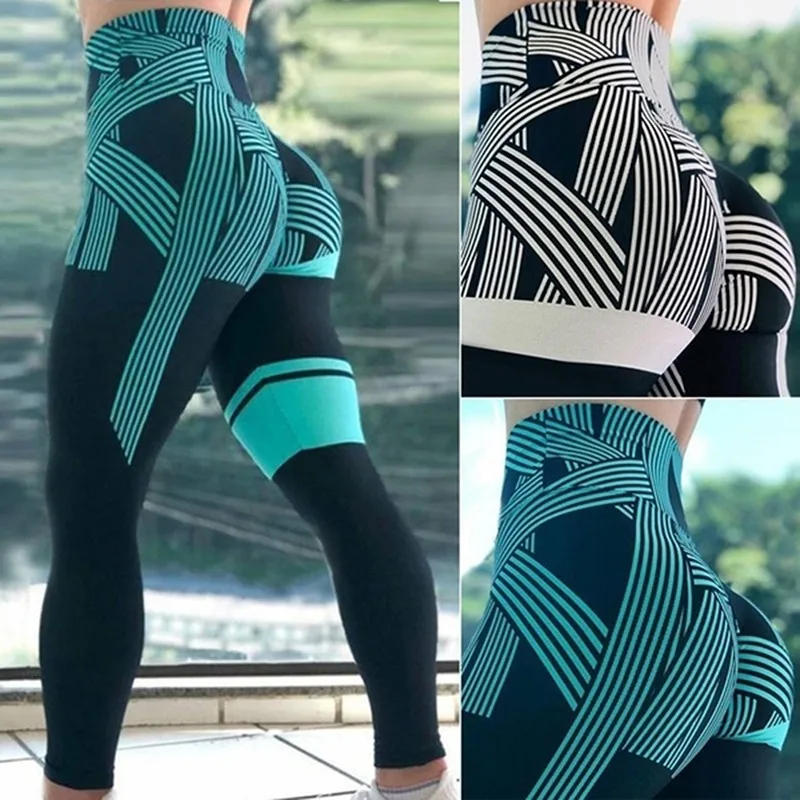 

Цифровые окрашенные женские леггинсы в стиле «граффити», пуш-ап, для фитнеса с высокой талией тренировочные брюки, модные спортивные штаны ...
