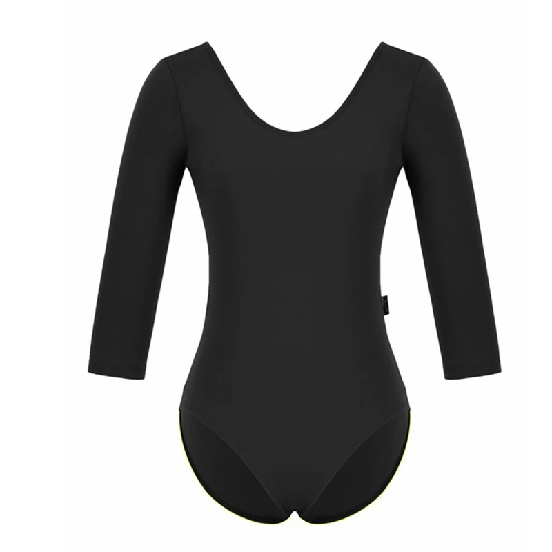 Женский эластичный однотонный купальник с длинным рукавом для балета взрослых