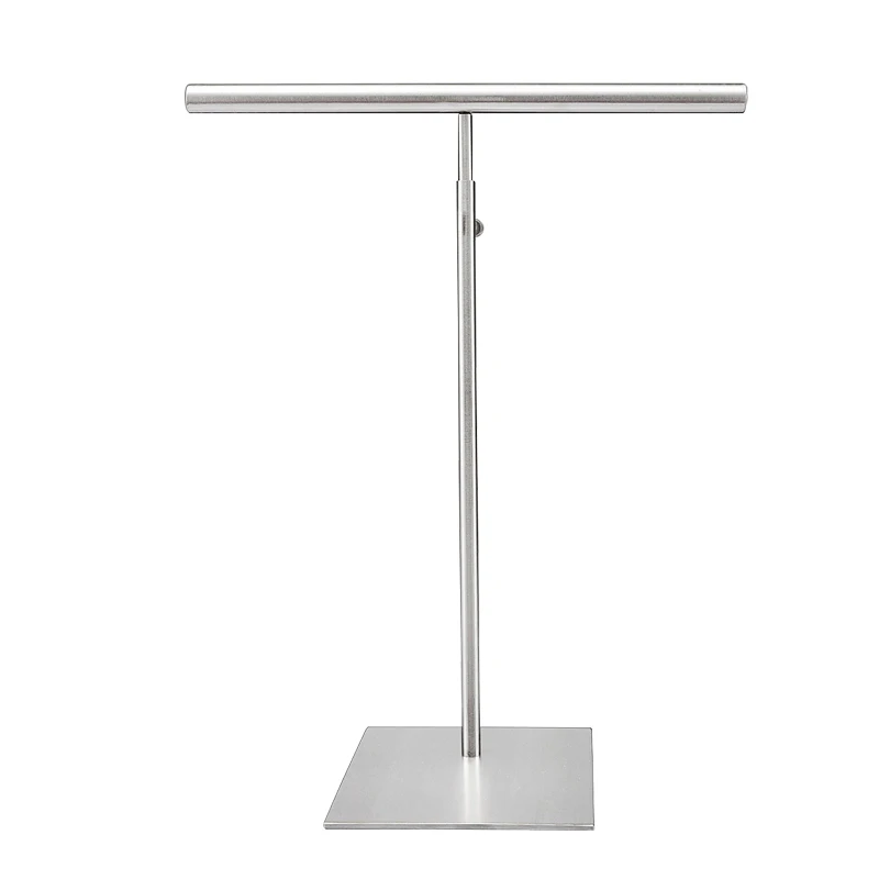 

Stainless steel silk scarves display rack adjustable fashion T-type handbag shelf holder backpack wig purse display stand WF925