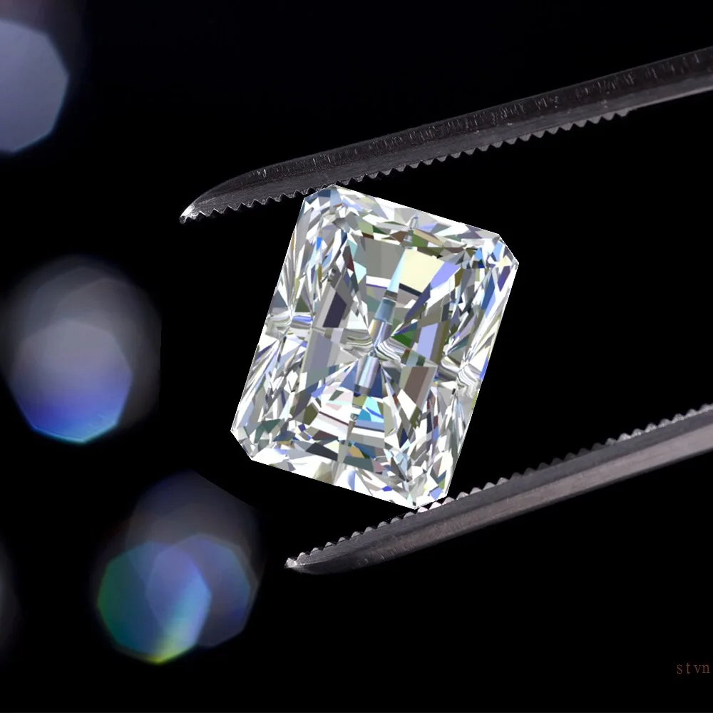 Radiant Cut 8*10mm Lab-created Diamond Ring wedding proposal brand shining fine jewelry 925 sterling silver band | Украшения и
