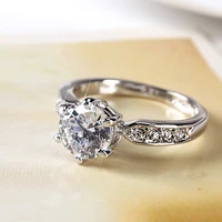 fashion 925 sterling silver ring women diamond ring engagement ring women accessories luxury jewelry size adjustable