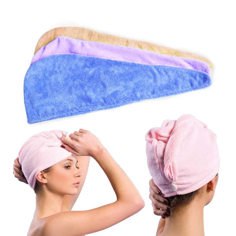 New Women Hair Drying Hat Makeup Ponytail Holder Lady Water Absorbent Microfiber Towel Bath Cap Shower Caps Bathroom Products