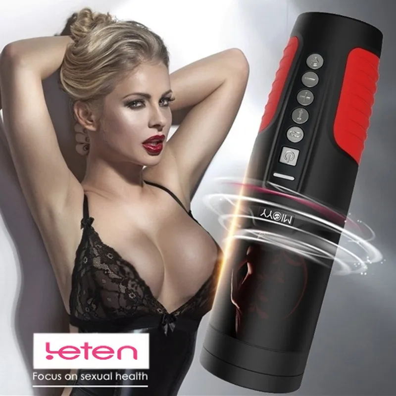 Вращающийся Телескопический Мужской мастурбатор Интеллектуальный голосовой