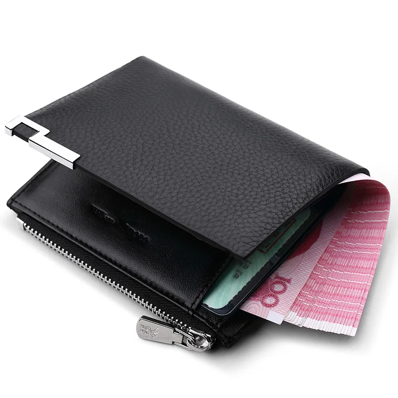 WILLIAMPOLO Men Wallet mens slim Credit Card Holder Bifold Genuine Leather mini Multi Card Case Slots Cowhide Leather Wallet