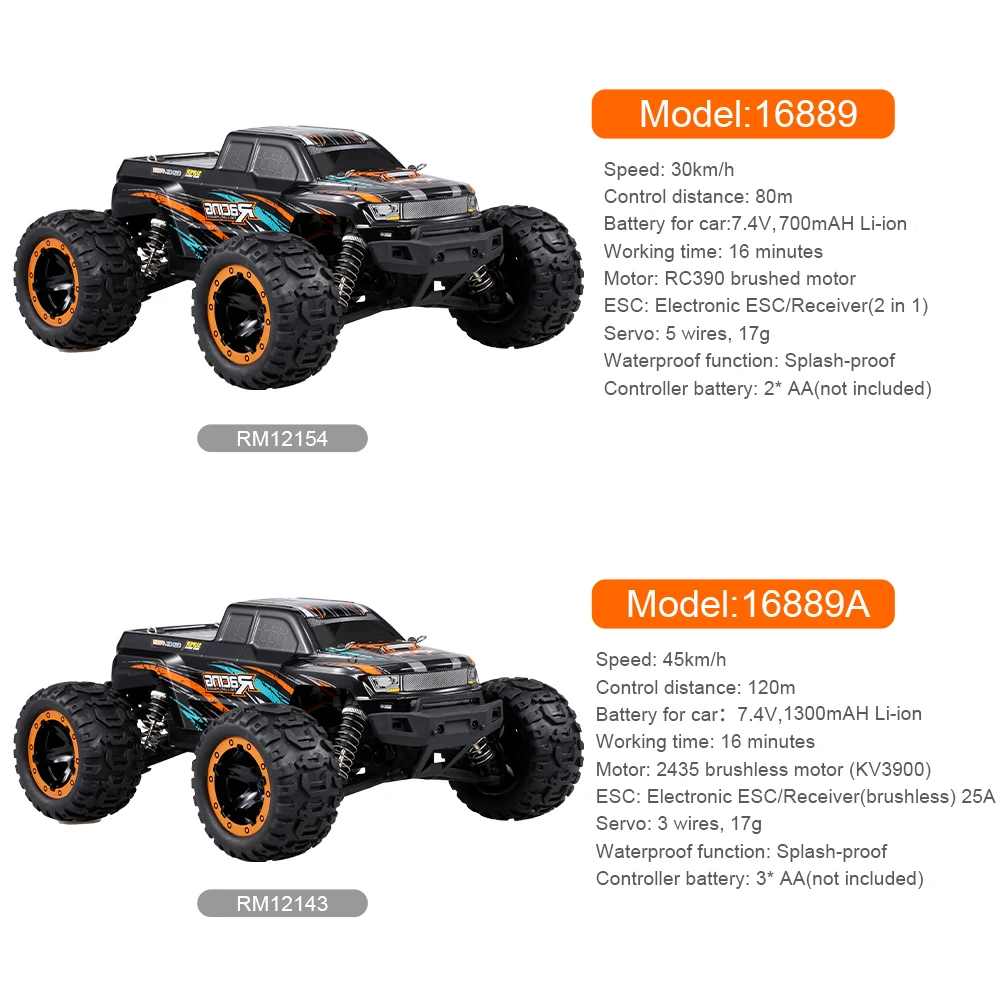 Linxtech 16889 1/16 30/45 км/ч гоночный RC бесщеточный автомобильный двигатель 4WD большая