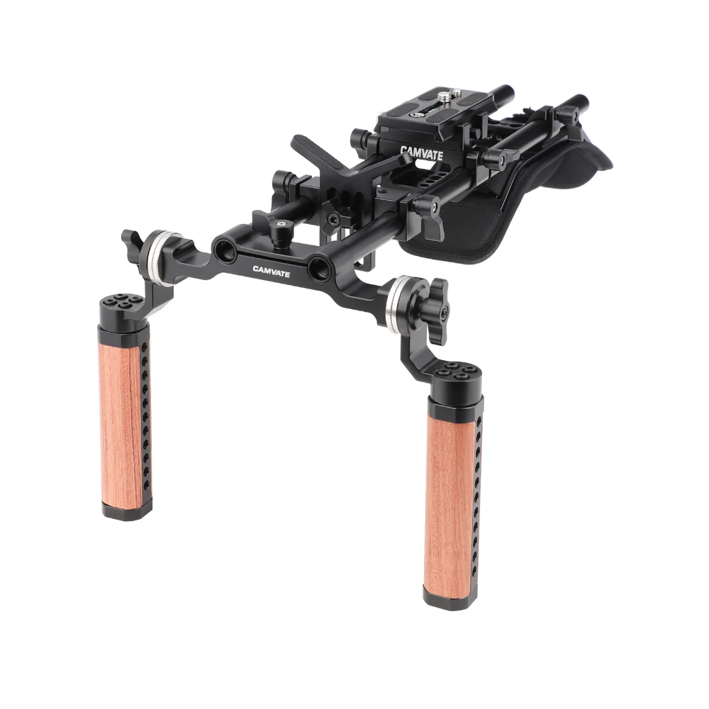 CAMVATE Pro плечевое крепление с Manfrotto QR основой и двойной розеткой рукоятка поддержка