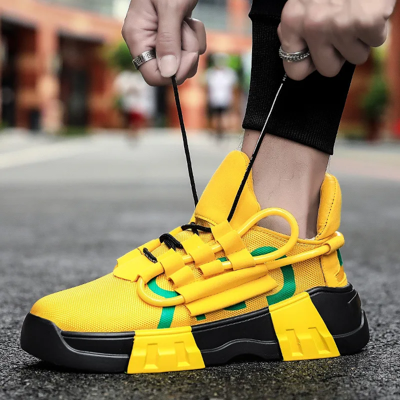 

Men Running Shoes Mixed Color Breathable Height Increasing Fashion Sport Shoes For Men Outdoor Casual Anti-Slip Men's Sneakers