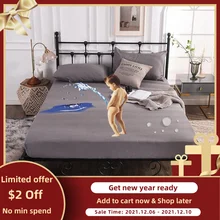 ADOREHOUSE Waterproof Mattress Cover Washable Bed Cover Solid Color King Bed Protector Weatherproof Mattress Topper For Bed