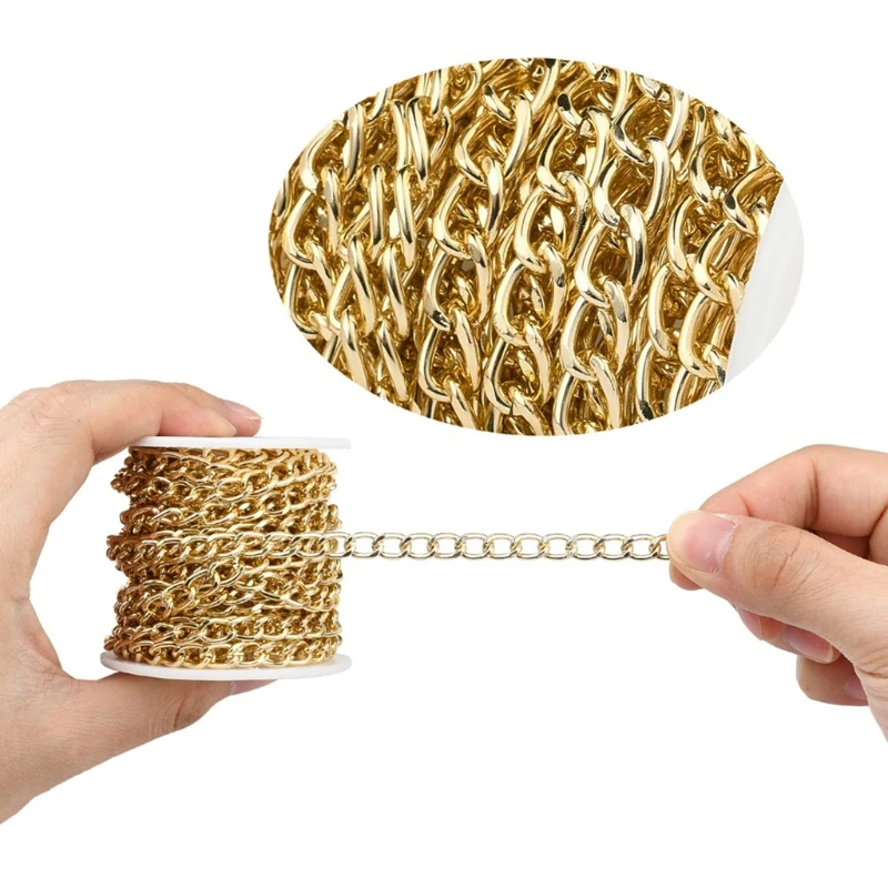 

1 Roll Aluminum Twisted Curb Chains for DIY Jewelry Necklaces Bracelets Material