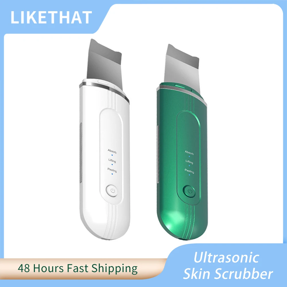 

LIKETHAT Ultrasonic Facial Skin Scrubber Ion Deep Face Cleaning Peeling Shovel Exfoliating Skin Care Device Facial Lift Machine