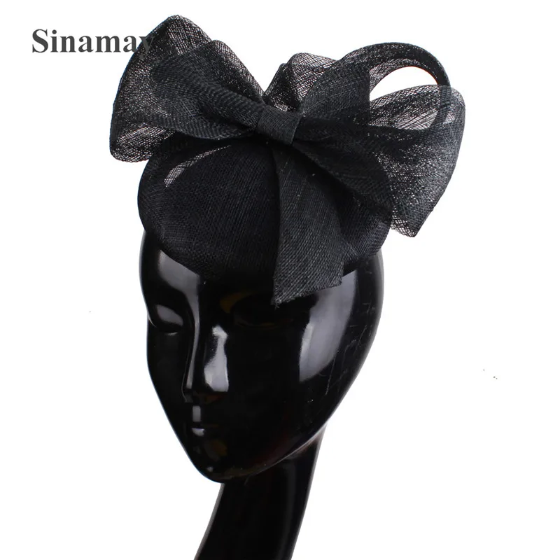 Четырехслойный женский фасцинатор высокого качества из синамая с головной повязкой, бантом и креплением на волосы для свадебной вечеринки.