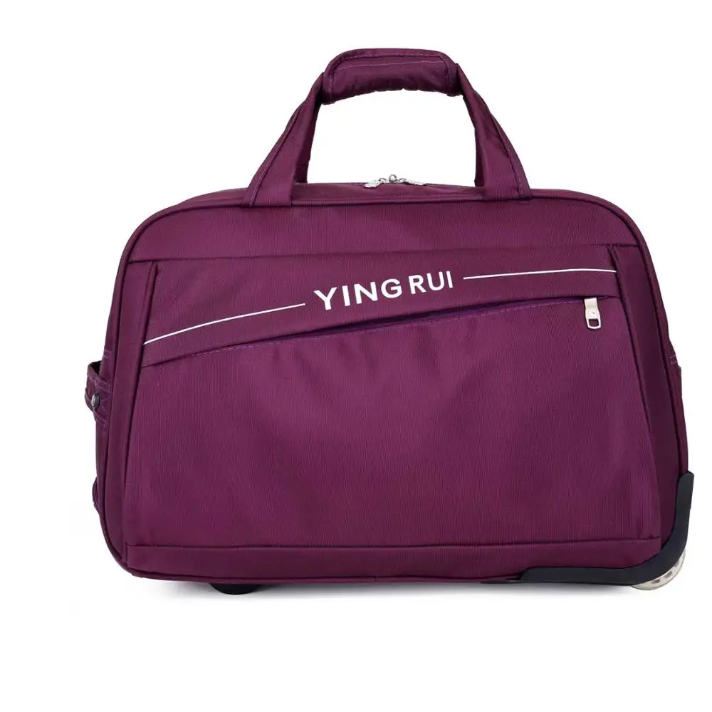 Purple(24inch) Чемодан на колесах дорожная сумка спортивная сумка сумка дорожная Holdall дополнительная большая дорожная сумка, легкая Средняя сумка с колесиками-выходные сумка с колесиками 65л большая емкость - Цвет: Purple(24inch)