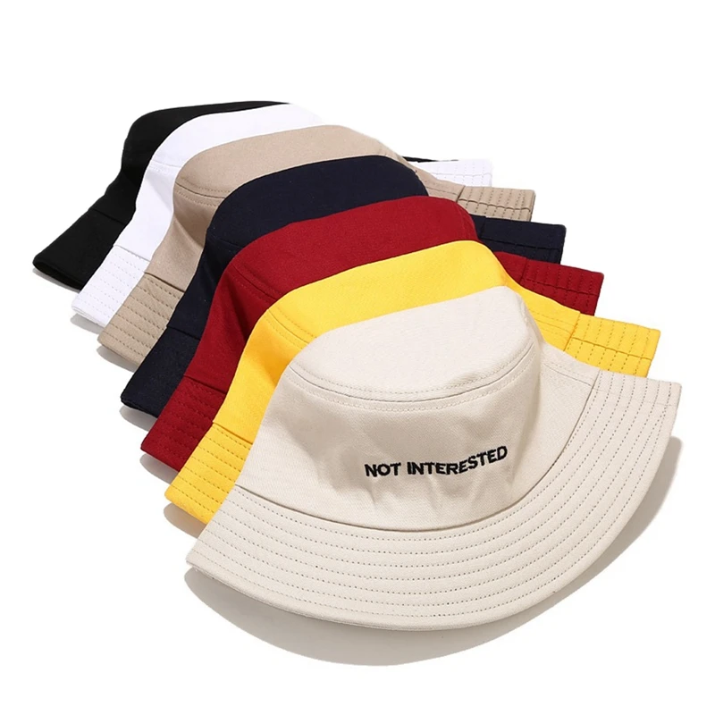 

New Summer Sun Hat Fashion Ladies | Men's Fisherman Hat Letter Embroidered Casual Hats-Beige/M56-58cm 7 Styles 1pc