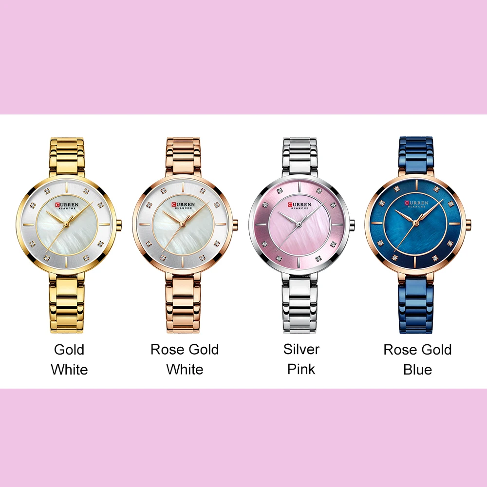 

New Watches Women CURREN Fashion Luxury Rhinestone Dial Quartz Clock Waterproof Stainless Steel Band Wristwatch for Ladies