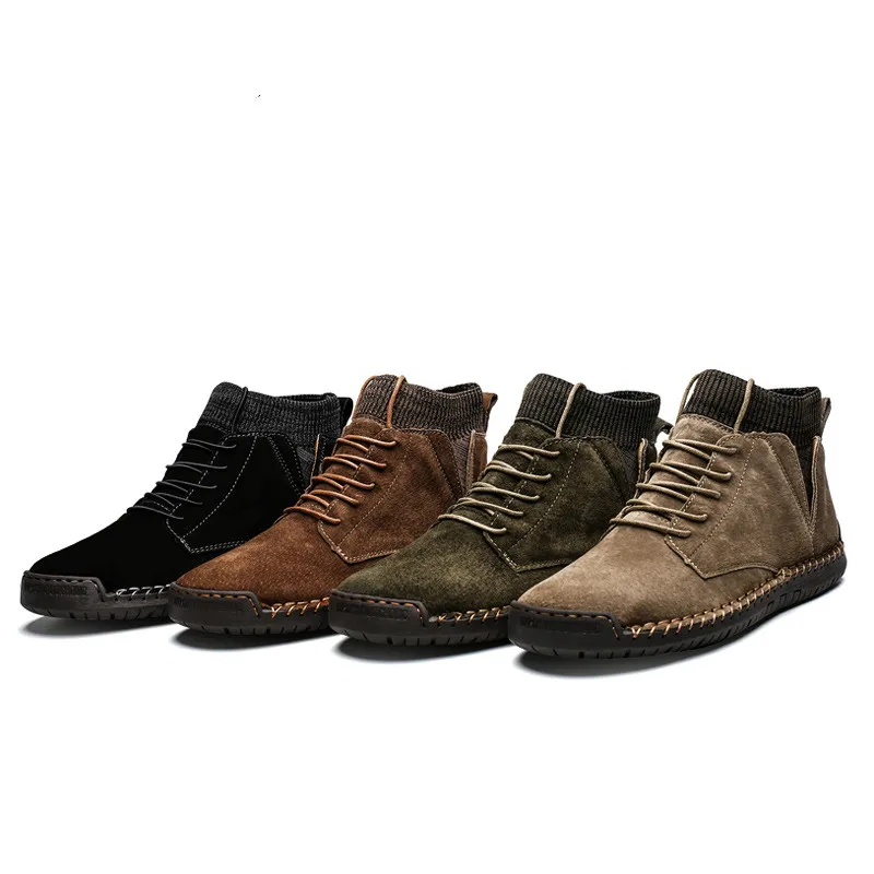 

Ankle Boots Men Winter Sneakers Warm Plush Boots Lace-Up Snow Boots Casual Men Shoes Winter High Top Sneakers Botas Hombre 2020